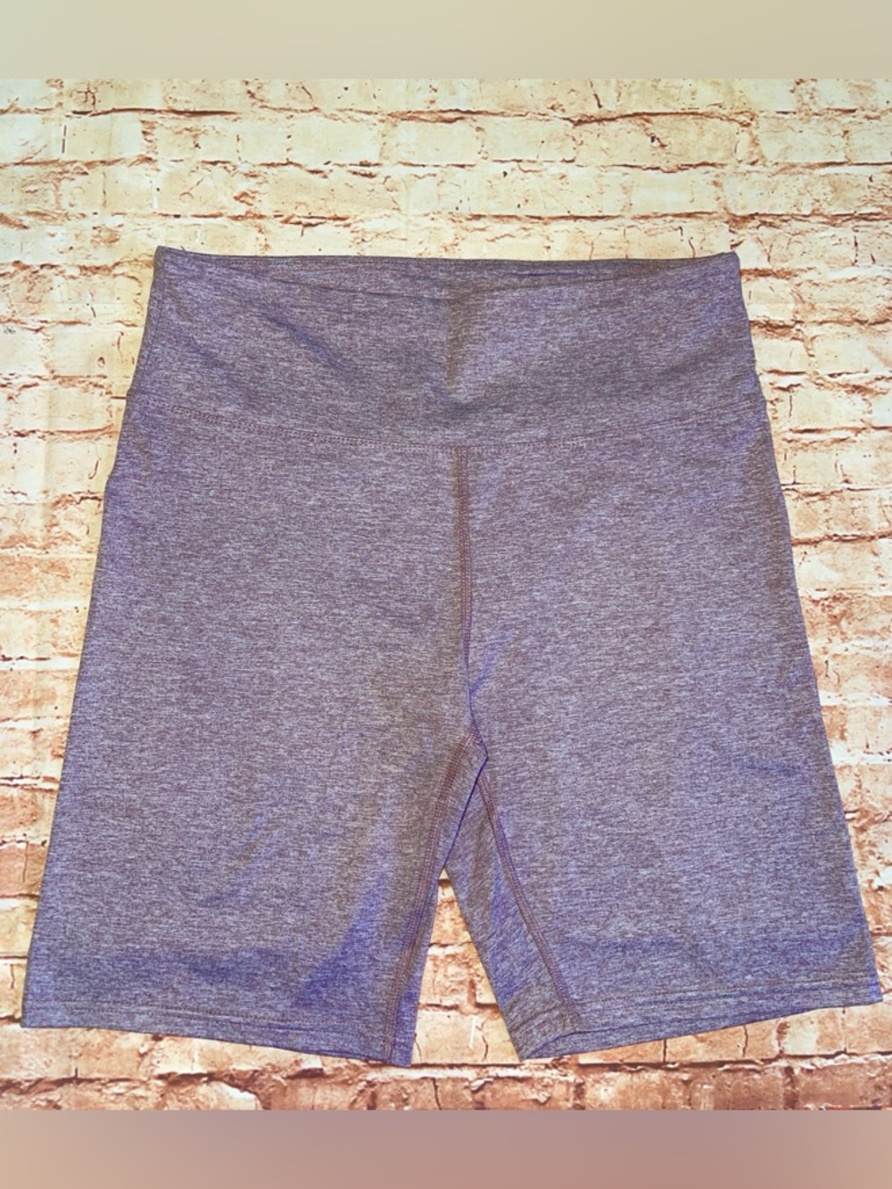 High-Waist Women’s Bike Shorts in Heather Lavender Gray